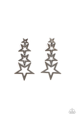 paparazzi-accessories-superstar-crescendo-black-post earrings