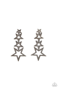 paparazzi-accessories-superstar-crescendo-black-post earrings