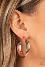 Load image into Gallery viewer, Curvy Charmer - Rose Gold Earrings - Paparazzi Jewelry

