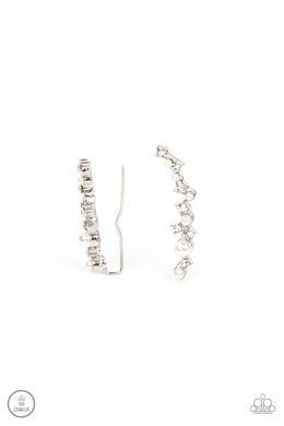 paparazzi-accessories-couture-crawl-white-post earrings