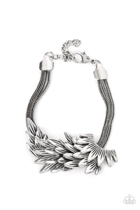 paparazzi-accessories-boa-and-arrow-silver-bracelet