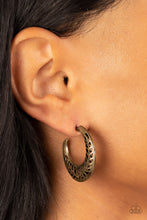 Load image into Gallery viewer, Wanderlust Wilderness - Brass Earrings - Paparazzi Jewelry
