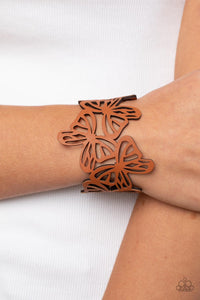 Butterfly Breeze - Brown Bracelet - Paparazzi Jewelry
