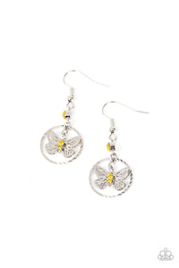paparazzi-accessories-fabulous-flutter-yellow-earrings