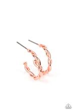 Load image into Gallery viewer, paparazzi-accessories-irresistibly-intertwined-copper-earrings
