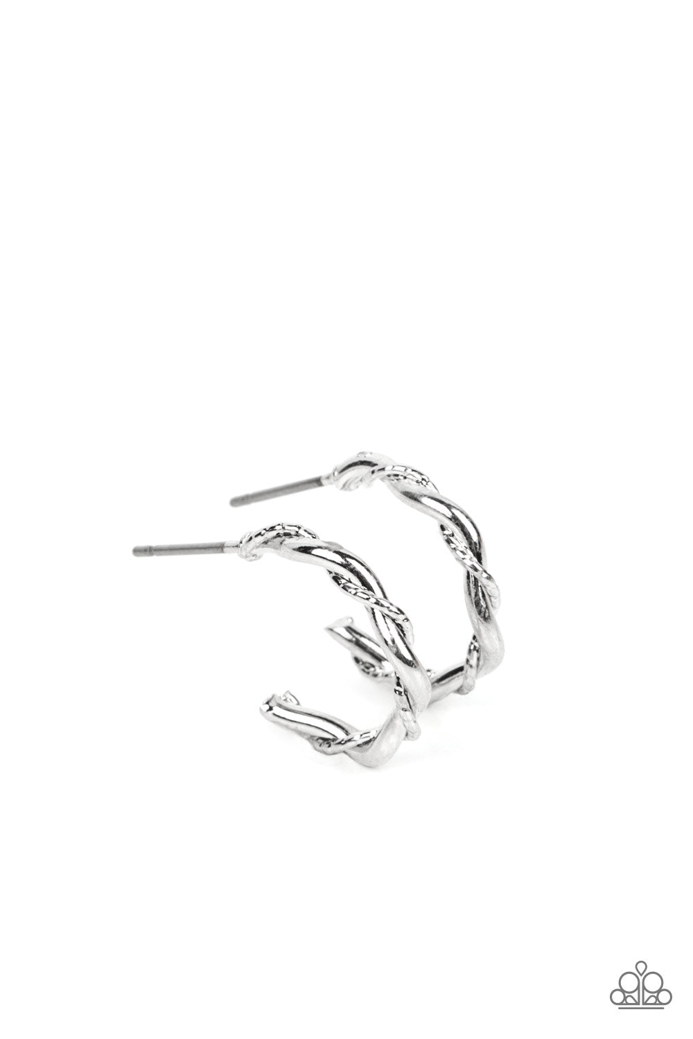 paparazzi-accessories-irresistibly-intertwined-silver-earrings
