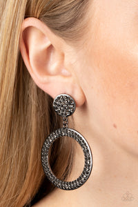 GLOW You Away - Black Post Earrings - Paparazzi Jewelry