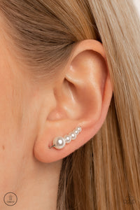 Dropping into Divine - White Post Earrings - Paparazzi Jewelry