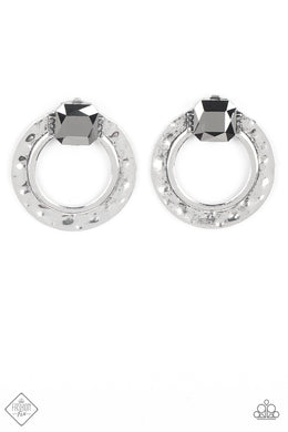 paparazzi-accessories-smoldering-scintillation-silver-post earrings