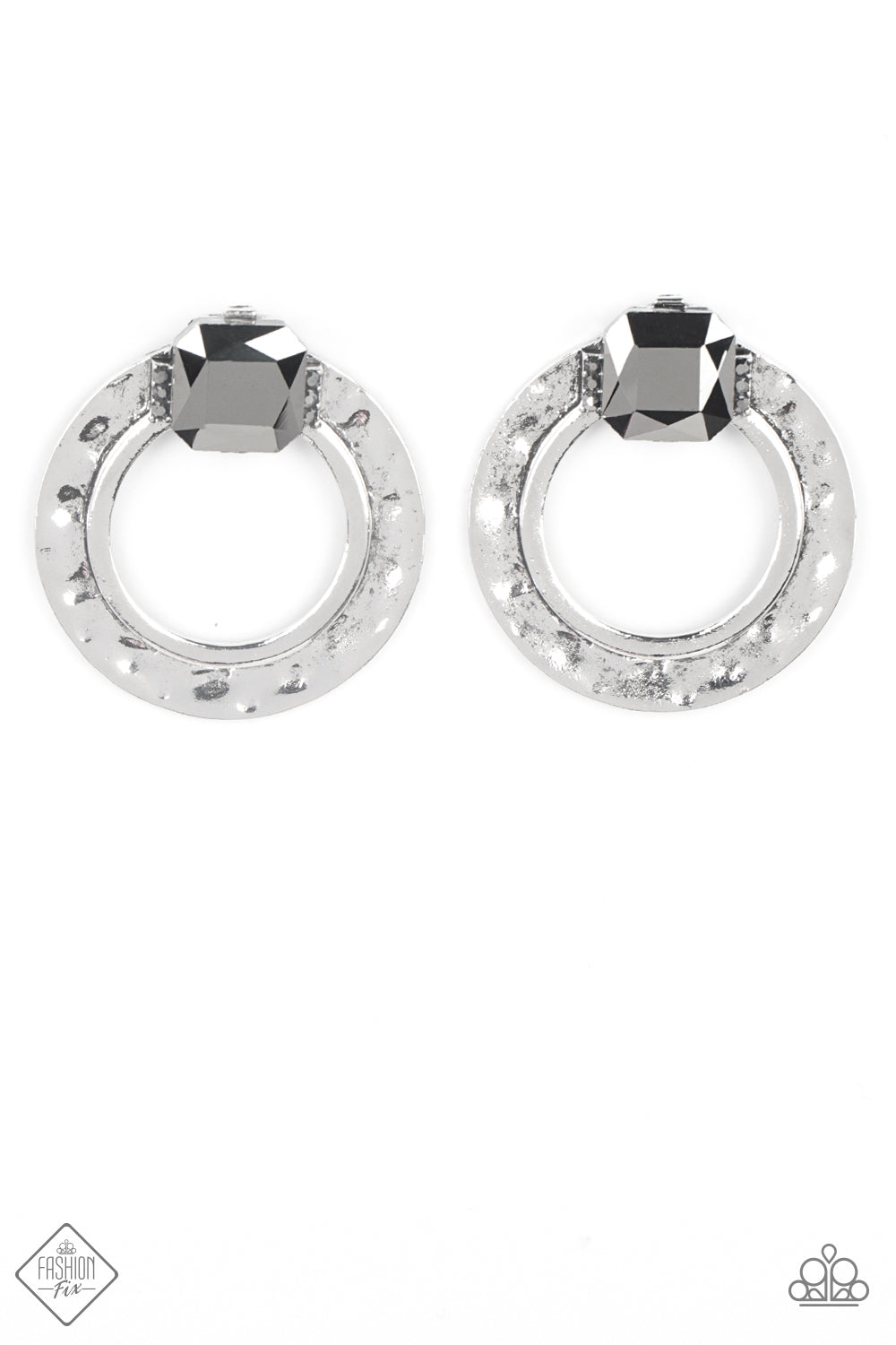 paparazzi-accessories-smoldering-scintillation-silver-post earrings