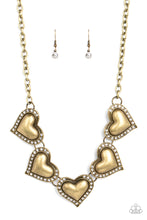 Load image into Gallery viewer, paparazzi-accessories-kindred-hearts-brass-necklace

