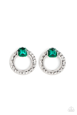 paparazzi-accessories-smoldering-scintillation-green-post earrings