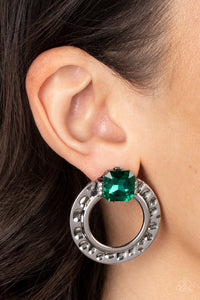 Smoldering Scintillation - Green Post Earrings - Paparazzi Jewelry