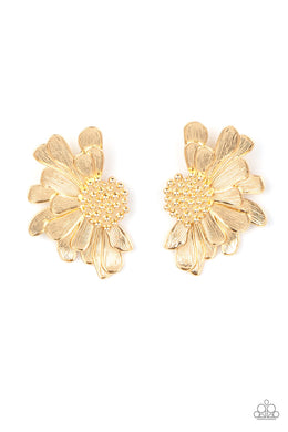 paparazzi-accessories-farmstead-meadow-gold-post earrings