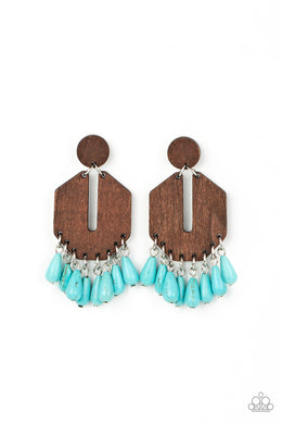 paparazzi-accessories-western-retreat-blue-post earrings