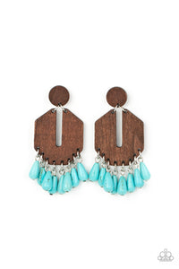 paparazzi-accessories-western-retreat-blue-post earrings