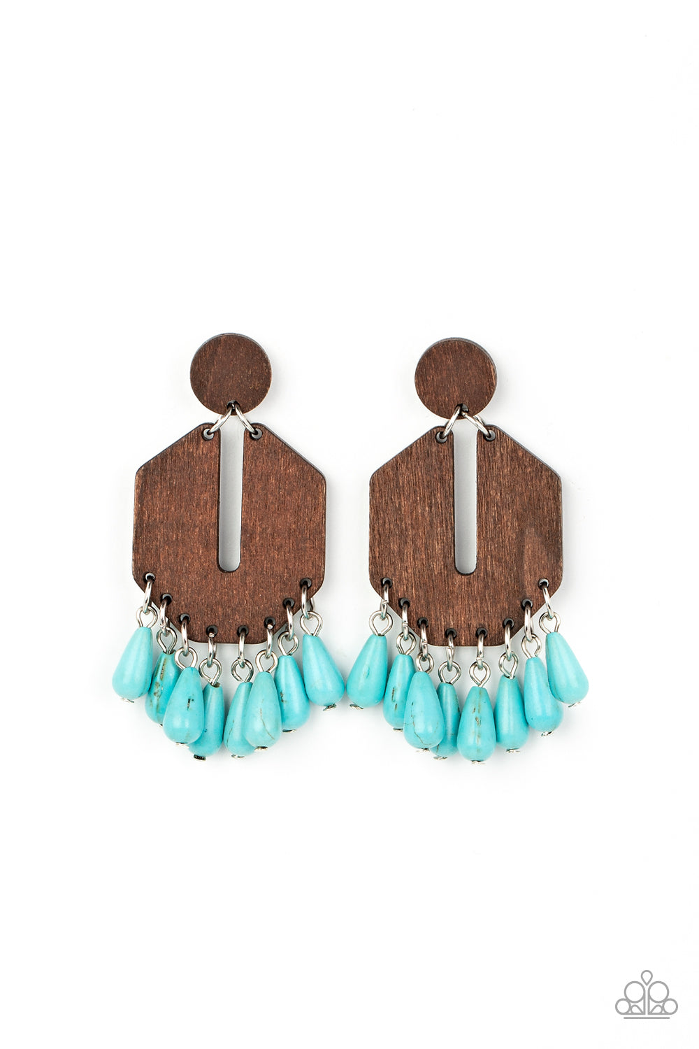 paparazzi-accessories-western-retreat-blue-post earrings