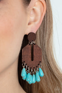 Western Retreat - Blue Post Earrings - Paparazzi Jewelry
