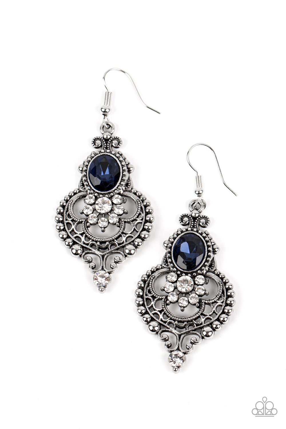 paparazzi-accessories-castle-chateau-blue-earrings