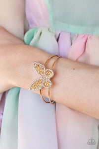 Butterfly Bella - Gold Bracelet - Paparazzi Jewelry