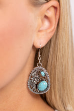 Load image into Gallery viewer, Hibiscus Harvest - Blue Earrings - Paparazzi Jewelry
