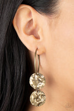 Load image into Gallery viewer, Sending Shock Waves - Brass Earrings - Paparazzi Jewelry

