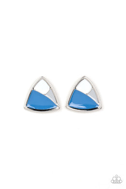 paparazzi-accessories-kaleidoscopic-collision-blue-post earrings
