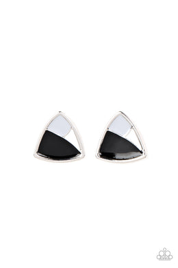 paparazzi-accessories-kaleidoscopic-collision-black-post earrings