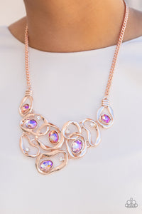 Warp Speed - Rose Gold Necklace - Paparazzi Jewelry