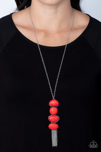 Hidden Lagoon - Red Necklace - Paparazzi Jewelry