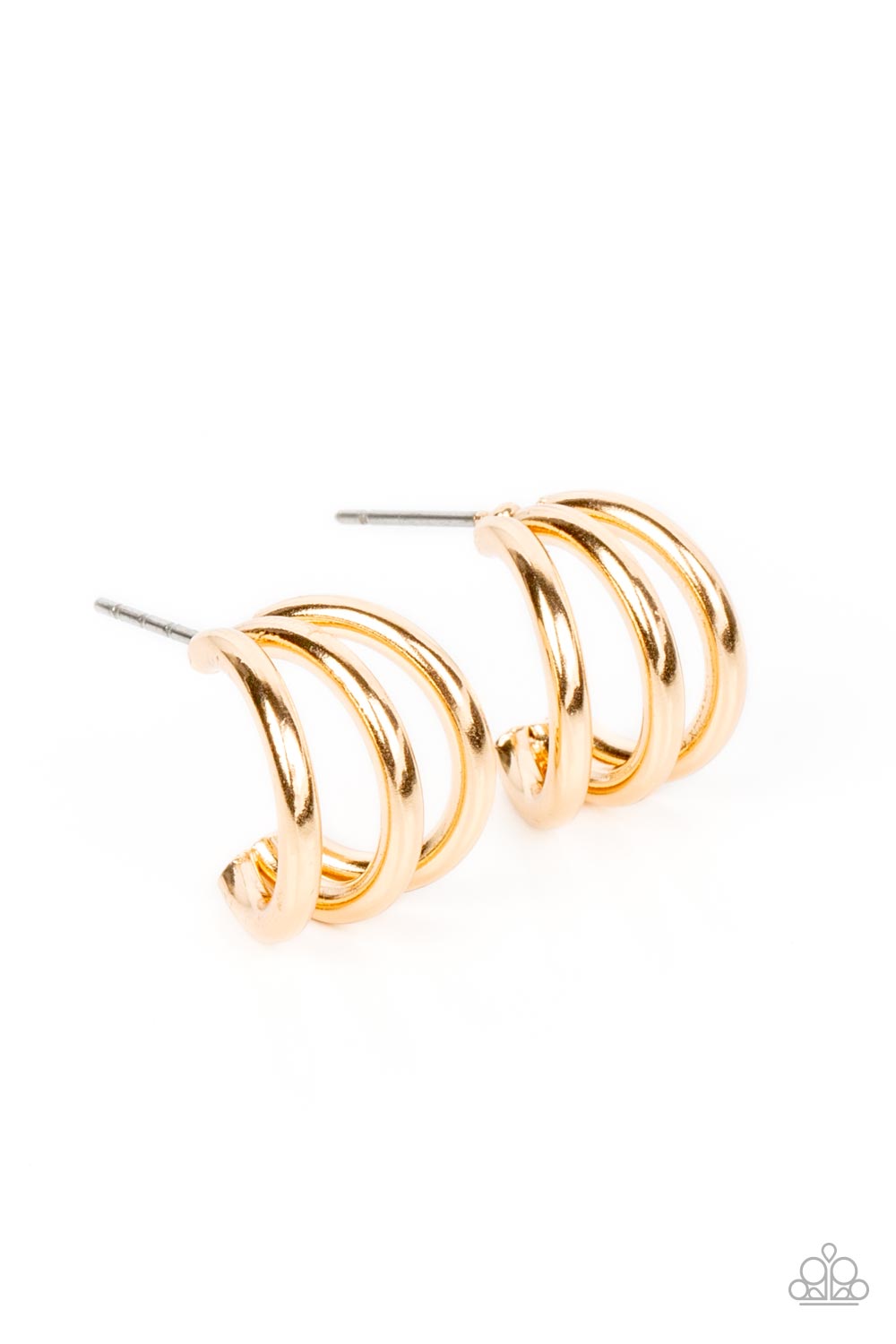 paparazzi-accessories-triple-down-gold-earrings