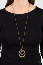 Load image into Gallery viewer, Tasteful Teardrops - Brass Necklace - Paparazzi Jewelry
