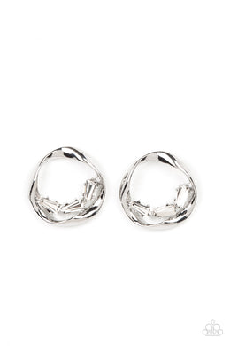 paparazzi-accessories-imperfect-illumination-white-post earrings
