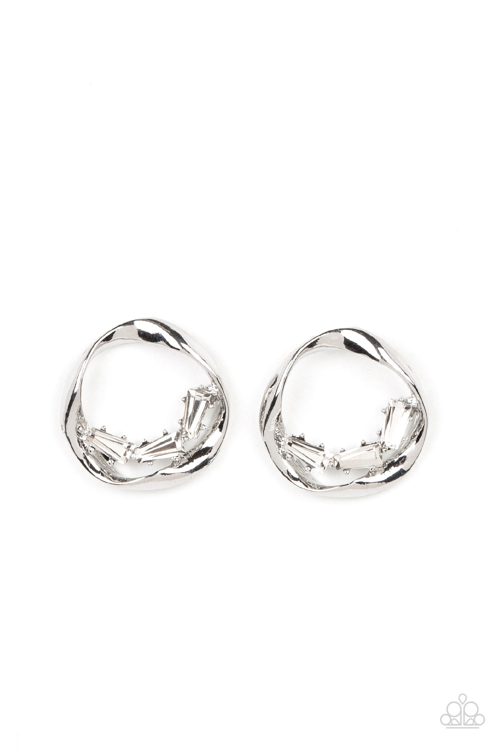 paparazzi-accessories-imperfect-illumination-white-post earrings