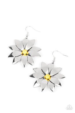 paparazzi-accessories-pinwheel-prairies-yellow-earrings