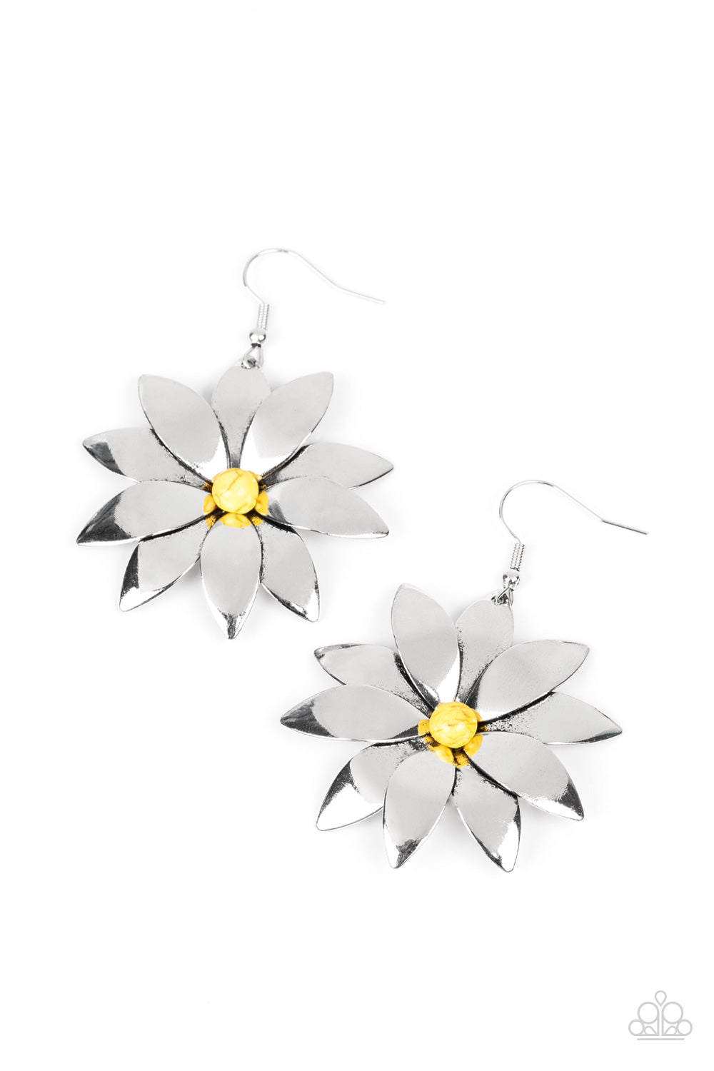 paparazzi-accessories-pinwheel-prairies-yellow-earrings