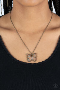 Gives Me Butterflies - Brass Necklace - Paparazzi Jewelry