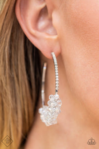 Bubble-Bursting Bling - White Earrings - Paparazzi Jewelry