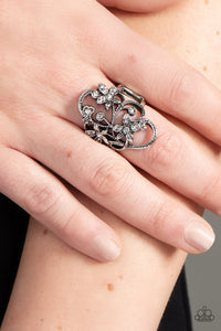 Flirtatiously Flowering - White Ring - Paparazzi Jewelry