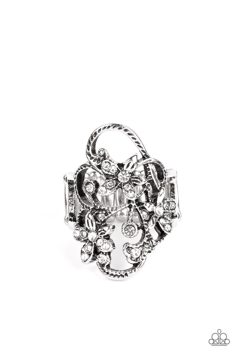 paparazzi-accessories-flirtatiously-flowering-white-ring