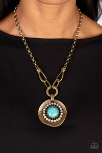 Badlands Treasure Hunt - Brass Necklace - Paparazzi Jewelry