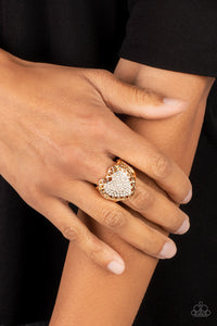 Romantic Escape - Gold Ring - Paparazzi Jewelry