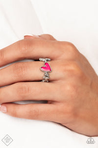 Contemporary Charm - Pink Ring - Paparazzi Jewelry