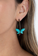 Load image into Gallery viewer, Bohemian Butterfly - Brass Earrings - Paparazzi Jewelry
