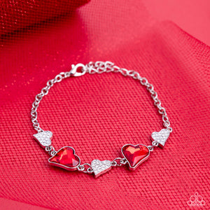 Cluelessly Crushing - Red Bracelet - Paparazzi Jewelry