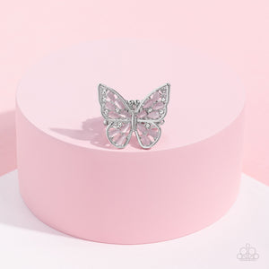 Flying Fashionista - Pink Ring - Paparazzi Jewelry