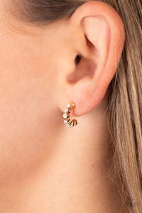 Carefree Couture - Gold Earrings - Paparazzi Jewelry