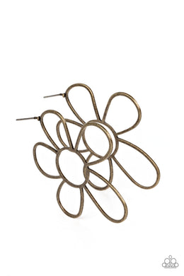 paparazzi-accessories-rustic-rarity-brass-post earrings