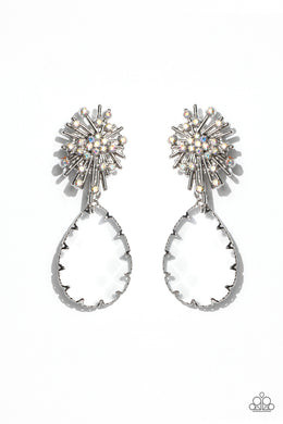 paparazzi-accessories-stellar-shooting-star-multi-post earrings