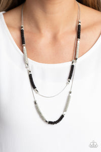 Caviar Chic - Black Necklace - Paparazzi Jewelry